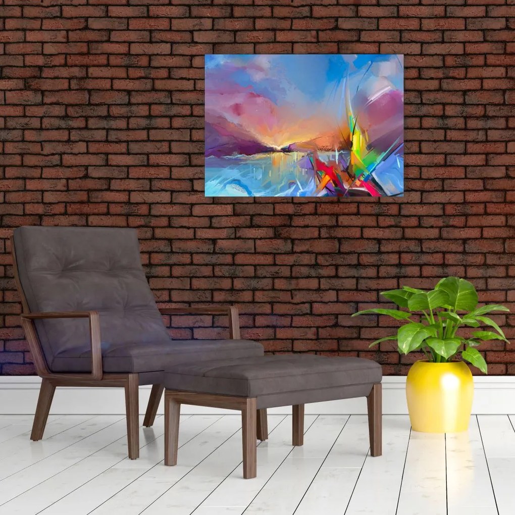 Tablou pe sticlă - Apus de soare (70x50 cm)