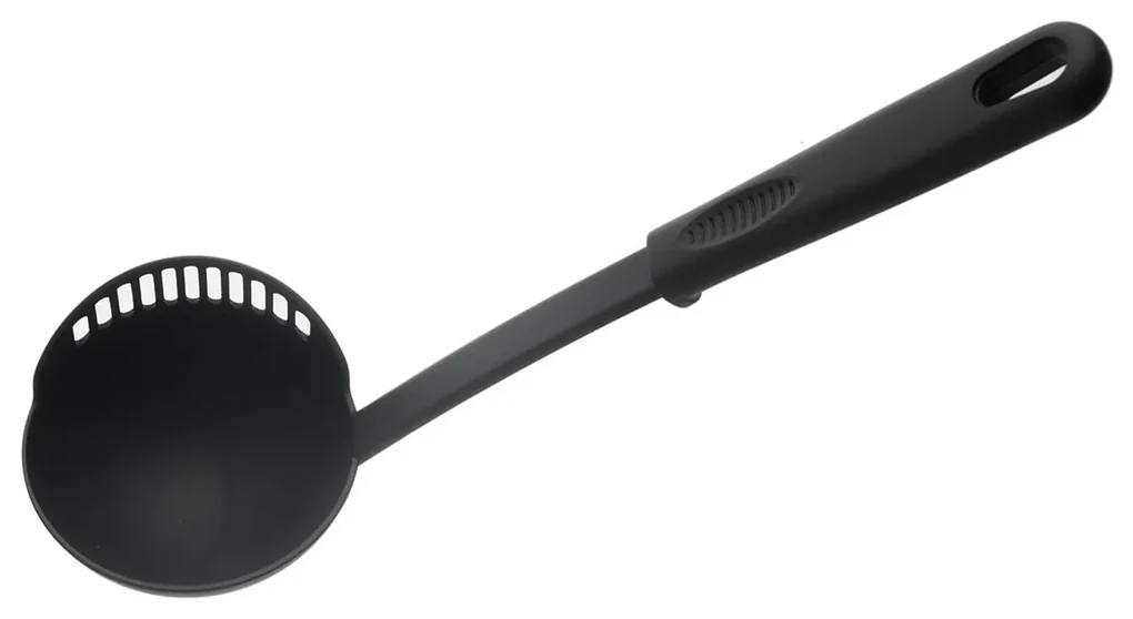 Lingură Orion cu strecurătoare BLACKLINE 30,5 cm,dia. 9 cm