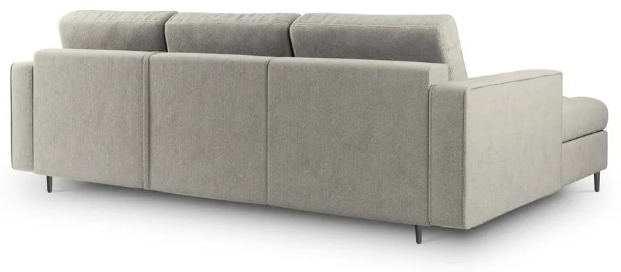 Canapea extensibilă cu șezlong stânga Milo Casa Santo, gri deschis