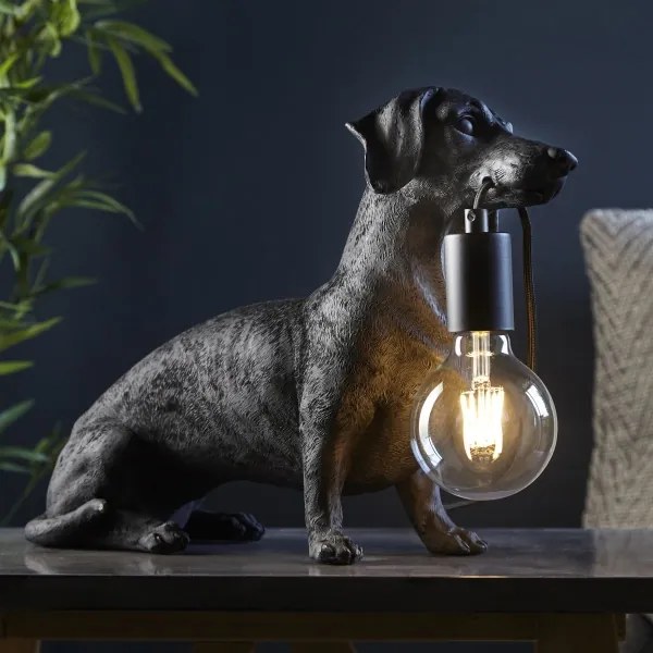 Lampă de masă Endon 101188 DACHSHUND 1xE27/10W/230V negru