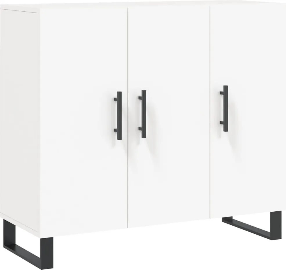 vidaXL Dulap, alb, 90x34x80 cm, lemn compozit