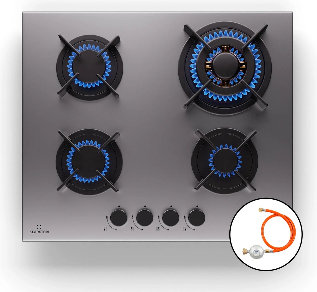 Klarstein Goldflame 4 plită pe gaz independentă 4 arzătoare gaz natural/propan inox