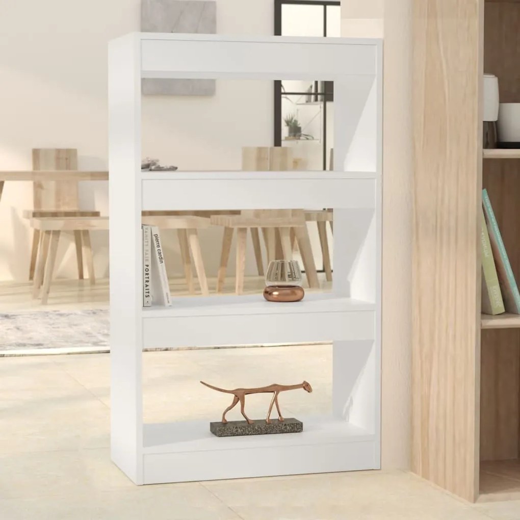 811655 vidaXL Bibliotecă/Separator cameră, alb, 60x30x103 cm, PAL