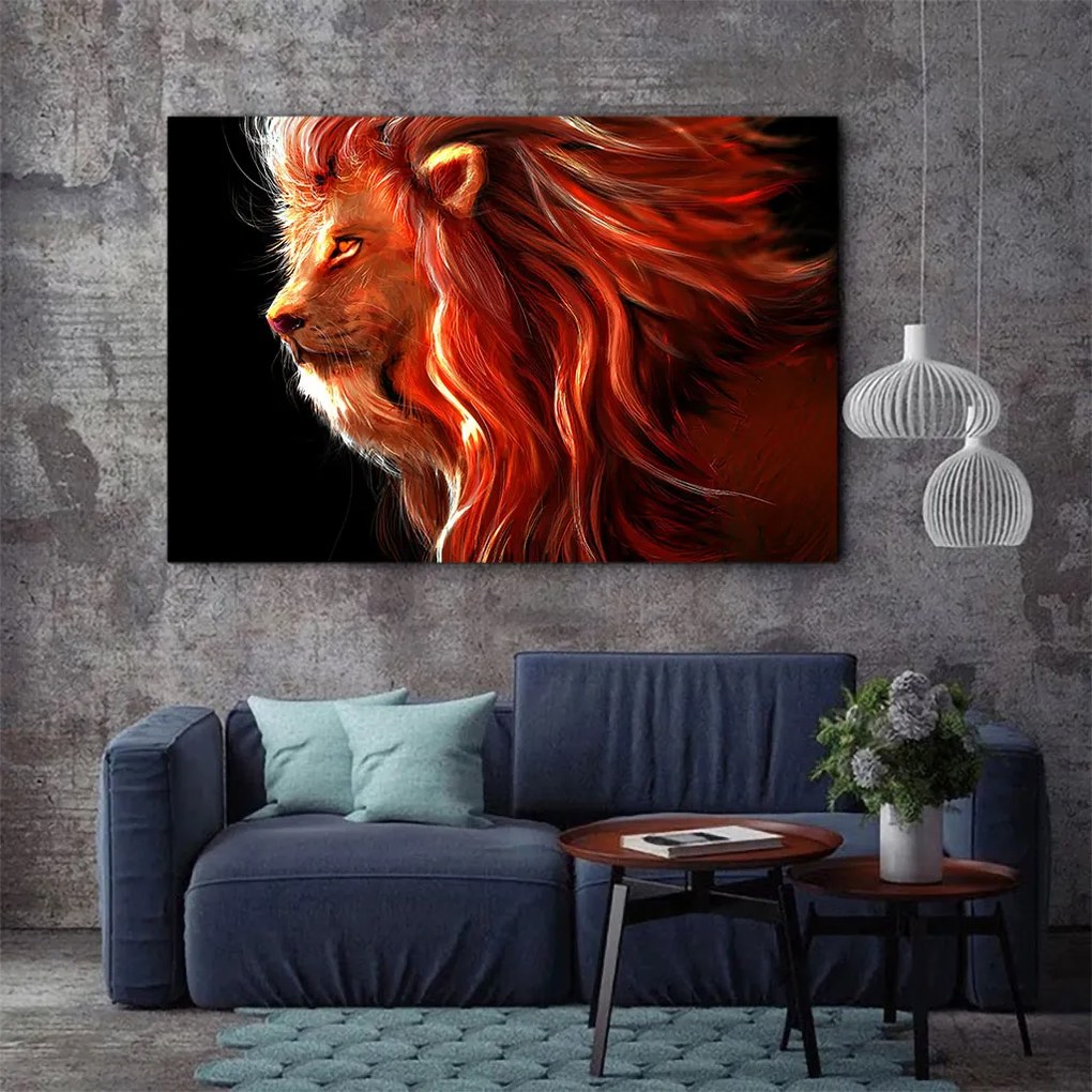 Tablou Canvas - Lion creativ 80 x 125 cm