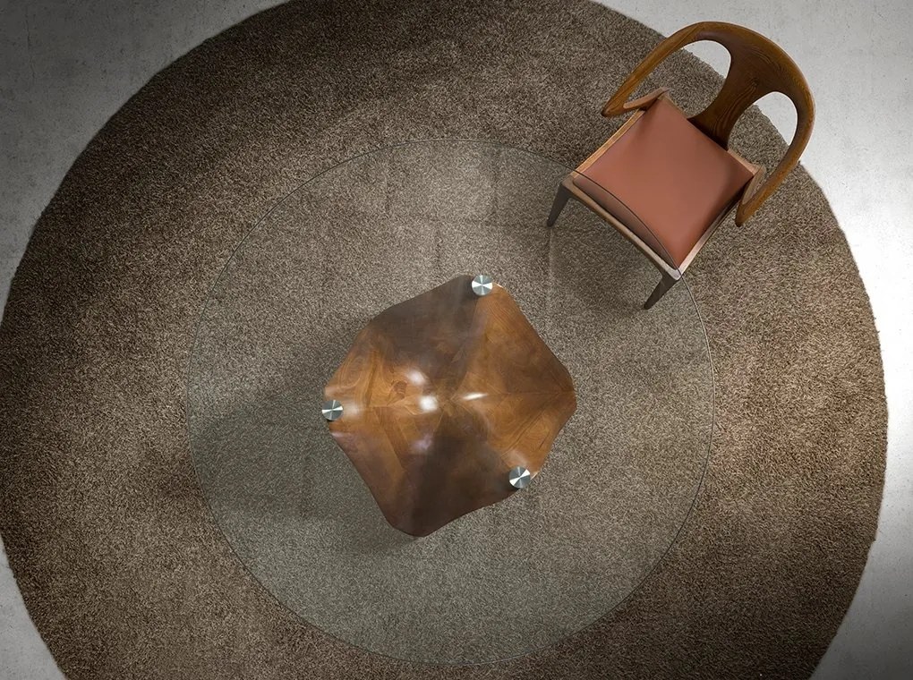 Masa dining design modern Walnut Round 150cm