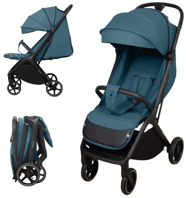 Carucior sport compact cu pliere automata recomandat de la nastere pana la 22 kg  Kidizi Nairo Blue, 7,9 kg