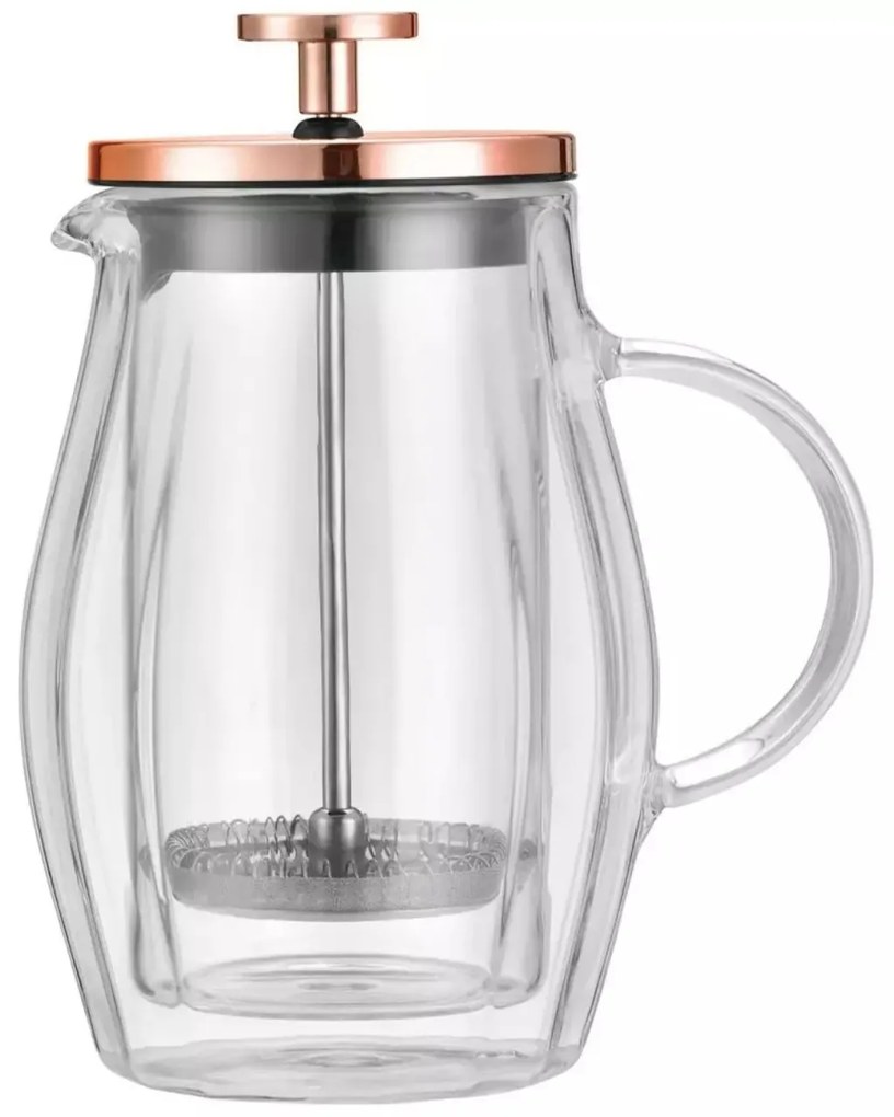 Infuzor pentru cafea/ceai, sticlă, culoare cupru, 0,35L Klausberg KB7721, cu perete dublu