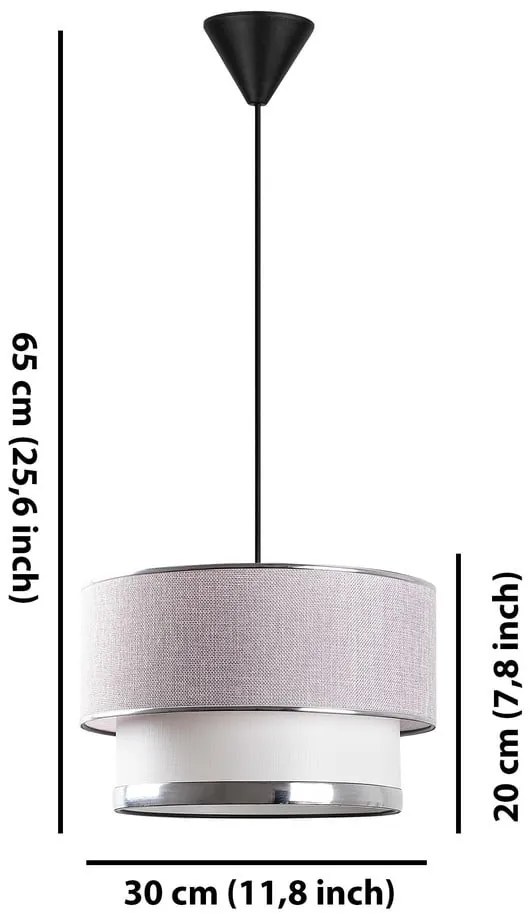 Lustră gri/argintie cu abajur textil ø 30 cm Cake – Opviq lights