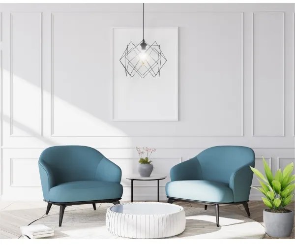 Lustră pe cablu GALL 1xE27/60W/230V negru