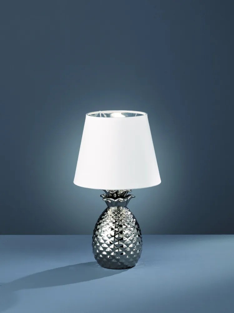 Trio PINEAPPLE R50421089 Lampa de masa de noapte argintiu ceramică excl. 1 x E14, max. 40W IP20