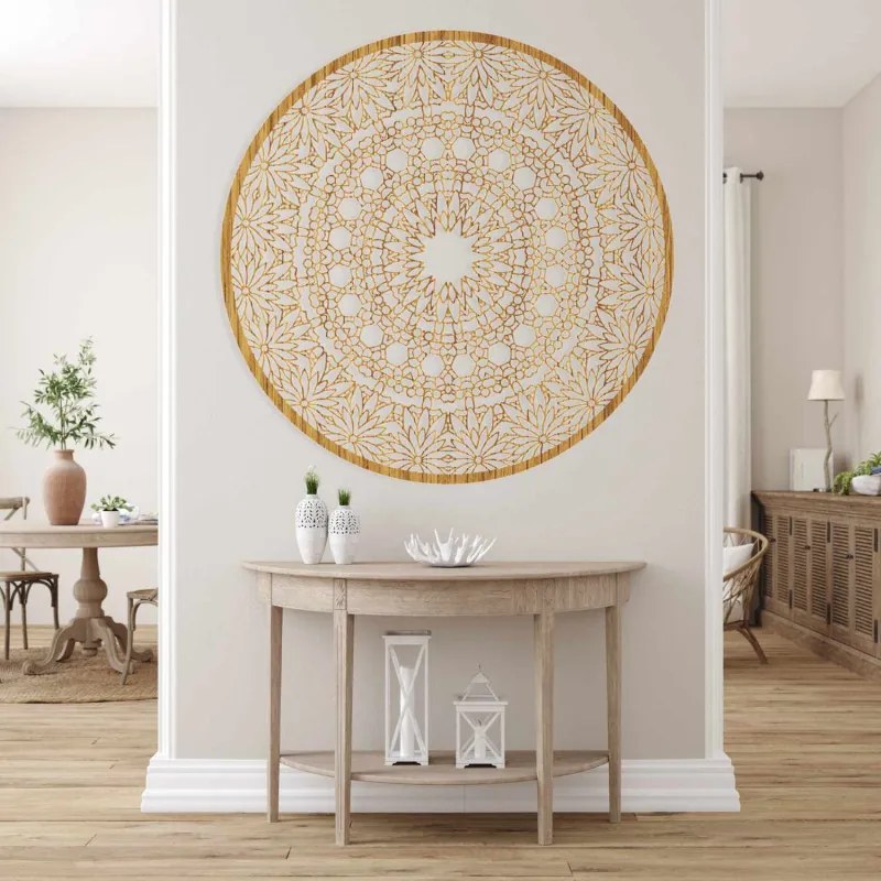 SENTOP | Mandala luxoasă din lemn pe perete, decorațiune interioară 3D | HELA
