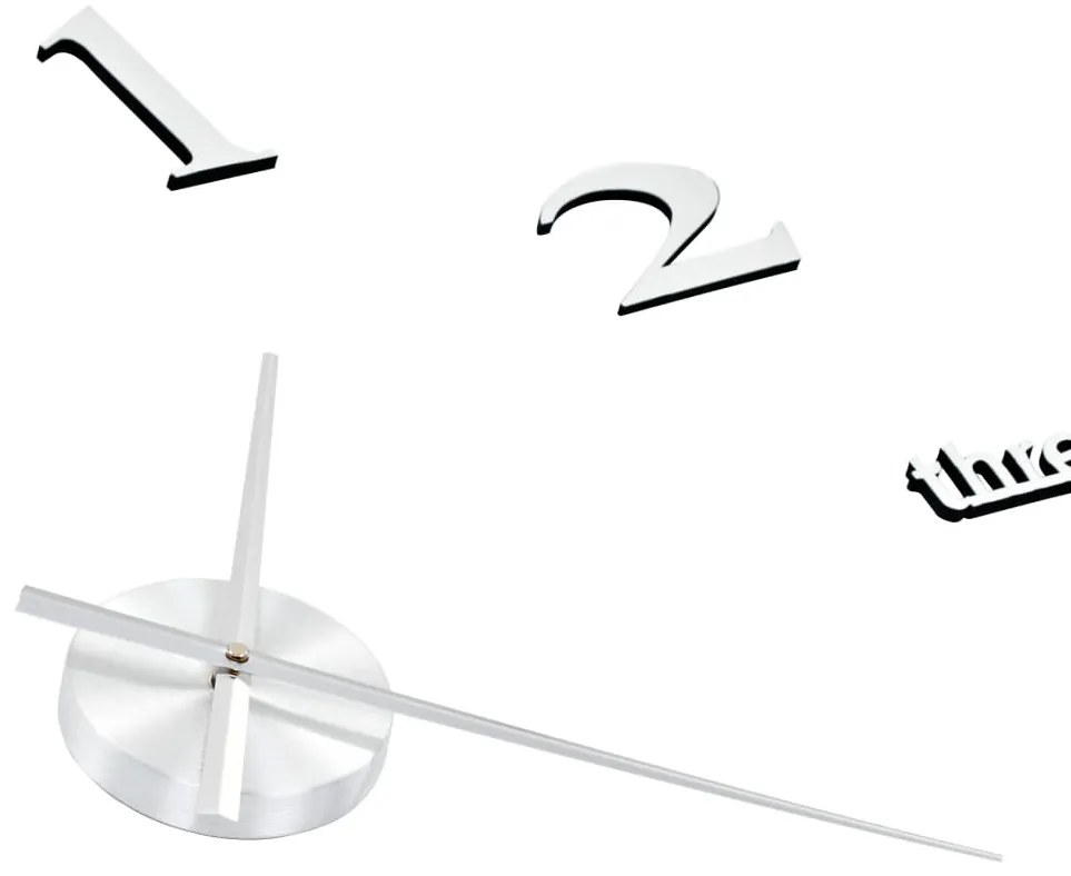 Ceas de perete 3D, argintiu, 100 cm, XXL, design modern Argintiu