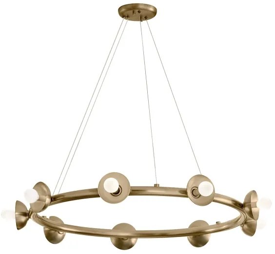 Kichler KL-PALTA9-CPZ - Candelabru suspendat pe cablu PALTA 9xE14/40W/230V auriu