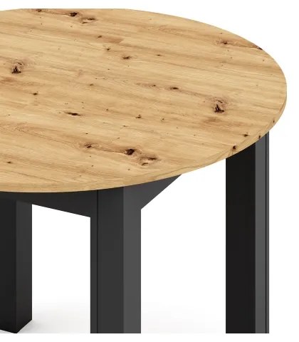 Masă de dining extensibilă WILY, stejar artisan/negru