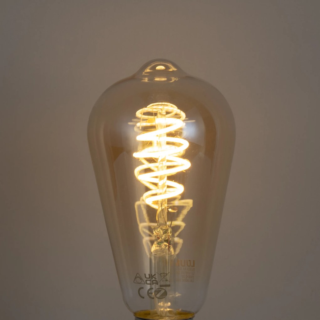 Set de 5 becuri LED inteligente E27, reglabile, ST64, culoarea chihlimbarului, 4,9 W, 320 lm, 2500 K, Zigbee