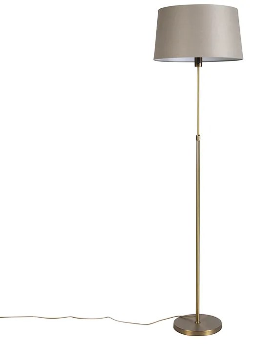 Lampă de podea bronz cu abajur de in taupe 45 cm reglabil - Parte