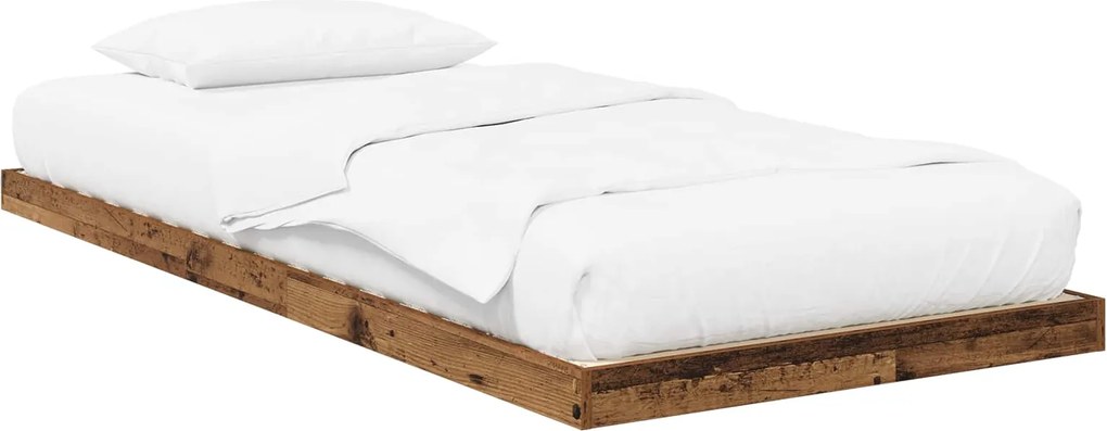 vidaXL Cadru de pat de podea Lemn vechi 90 x 200 cm Lemn compozit