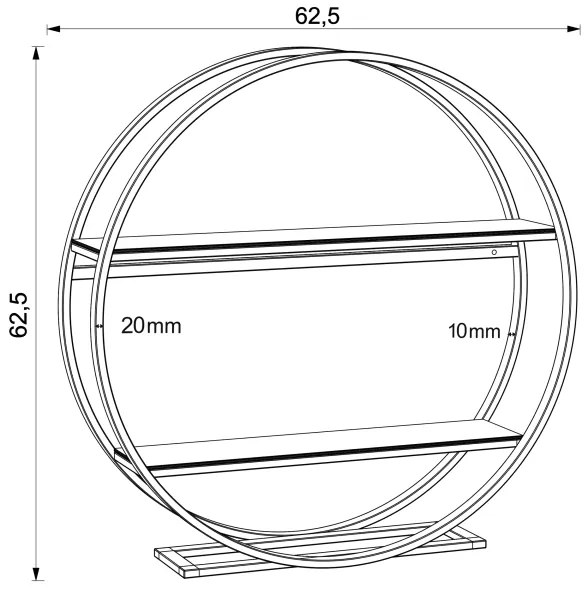 Măsuță laterală SHELF d. 62,5 cm