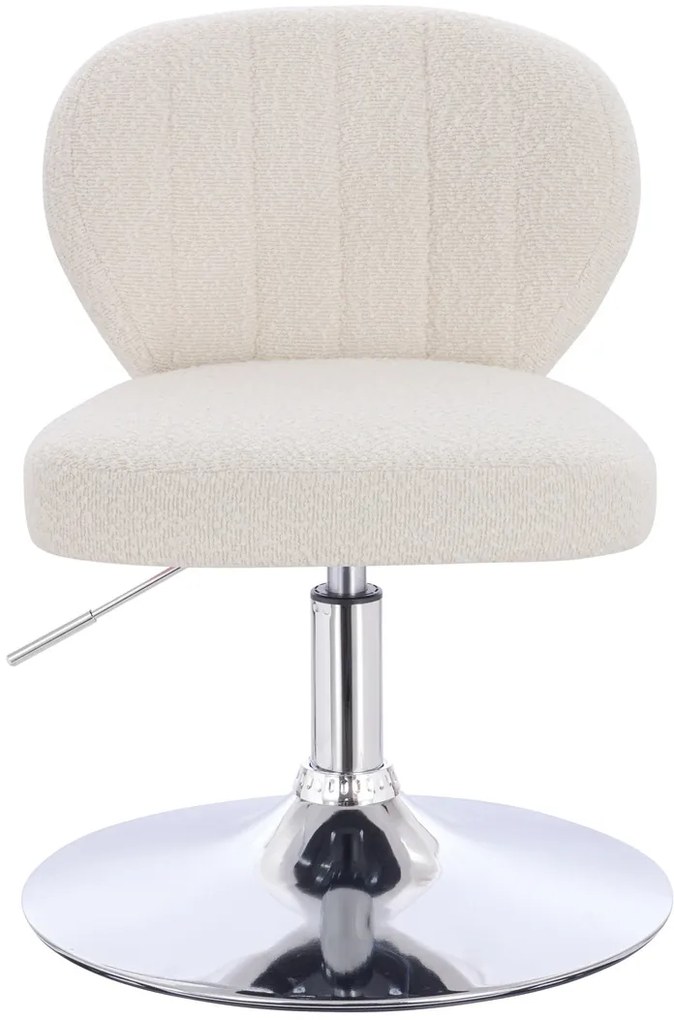 HR193N Scaun Crem Boucle cu Bază Cromata