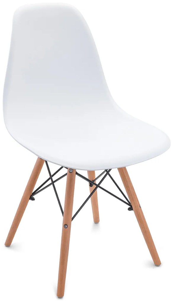 Scaune de sufragerie 4buc albe, stil scandinav Classic