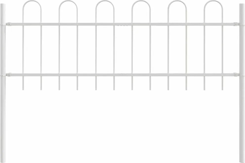 vidaXL Gard de Grădină Alb 1,7 x 0,6 m Oțel acoperit cu pulbere