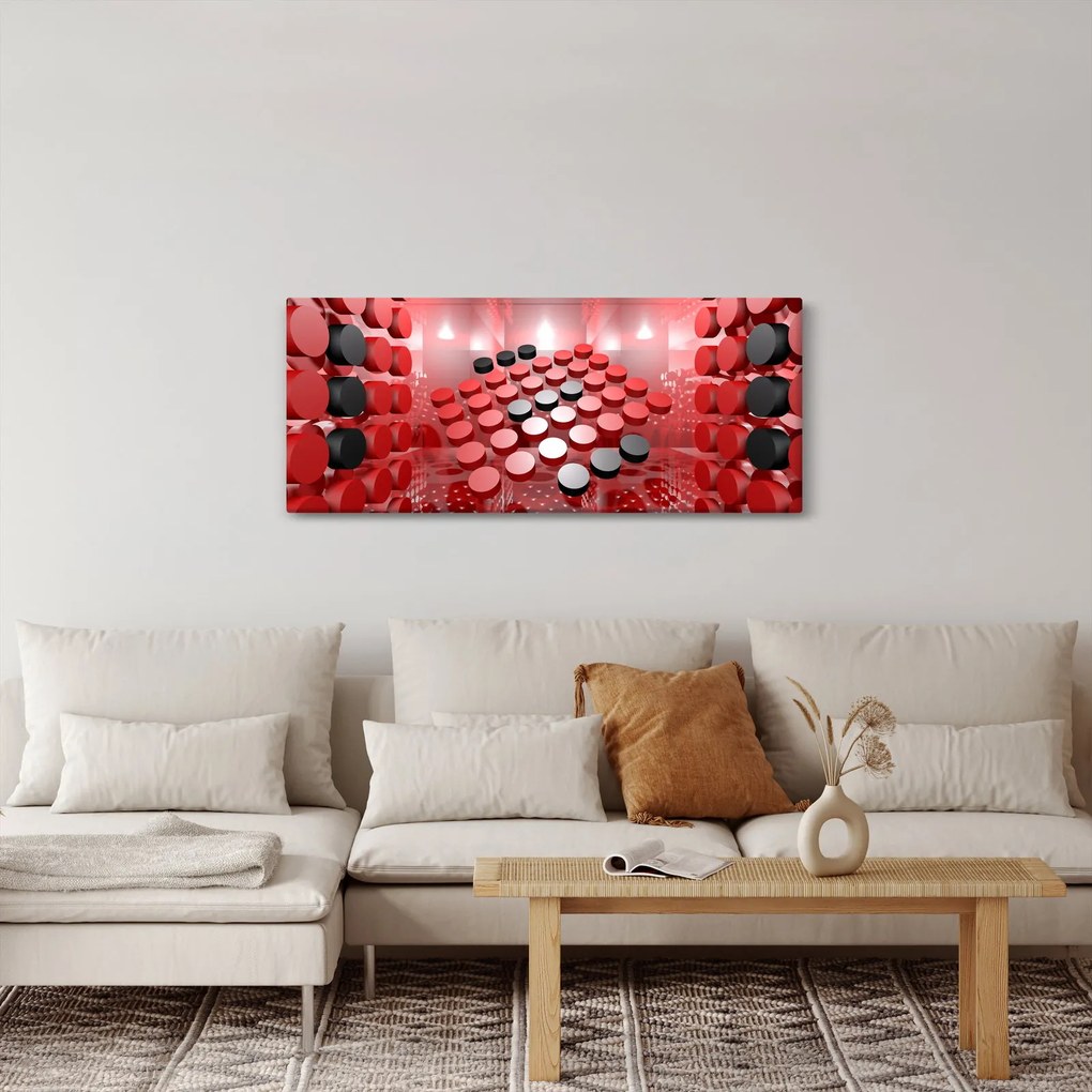 Tablou cu abstracți din butoane (120x50 cm)