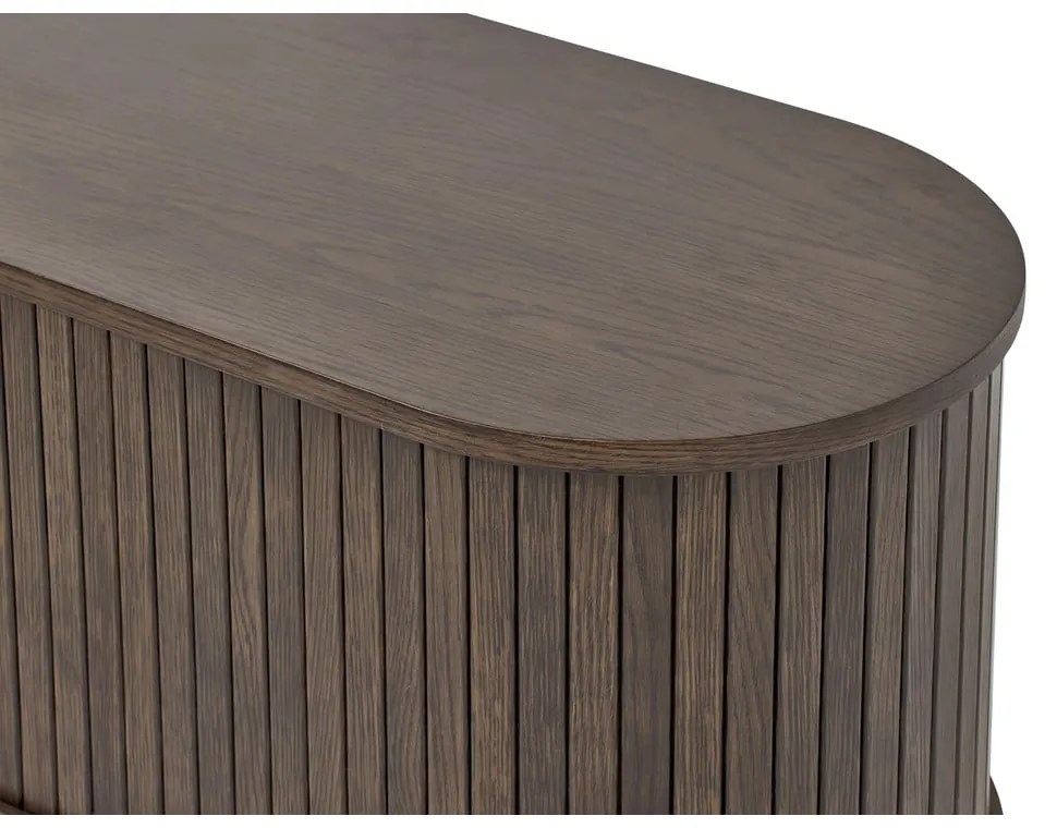 Comodă TV maro cu aspect de lemn de stejar 180x56x40 cm Meta – Unique Furniture