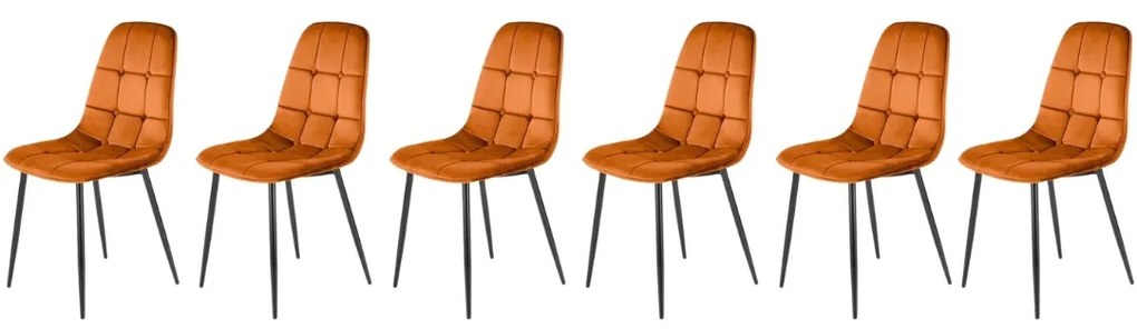 Set 6 scaune K417 velvet cinnamon