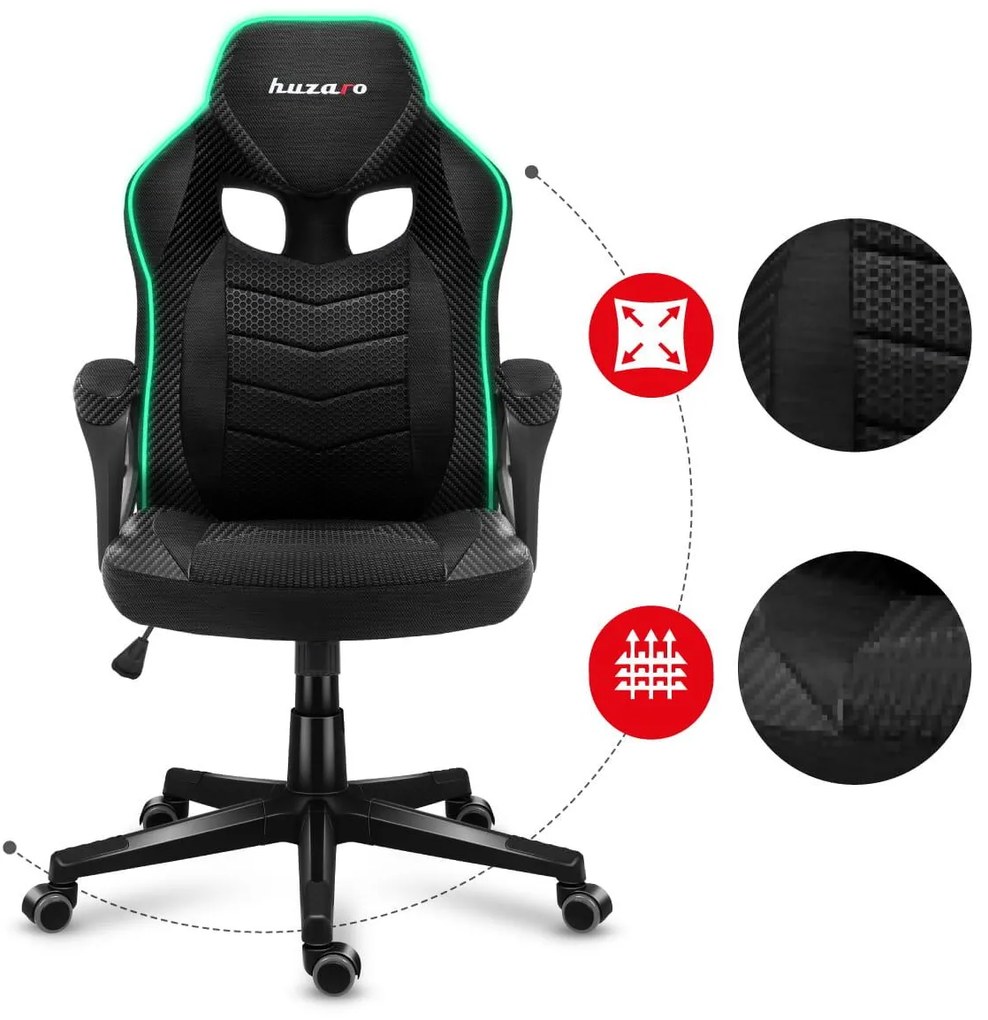 Fotoliu gaming Fusion 2.5 (negru + multicolor) (cu iluminat LED). 1087466