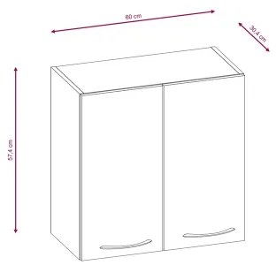 Mobilă de bucătărie VALERIA 240 cm, stejar sonoma/maro
