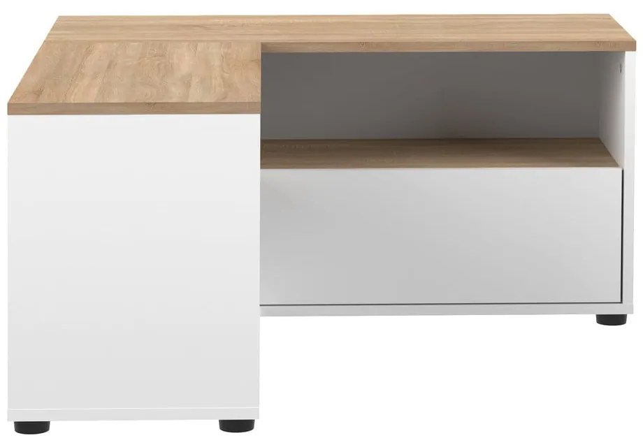 Comodă TV alb-natural cu aspect de lemn de stejar 90x45 cm Angle – TemaHome