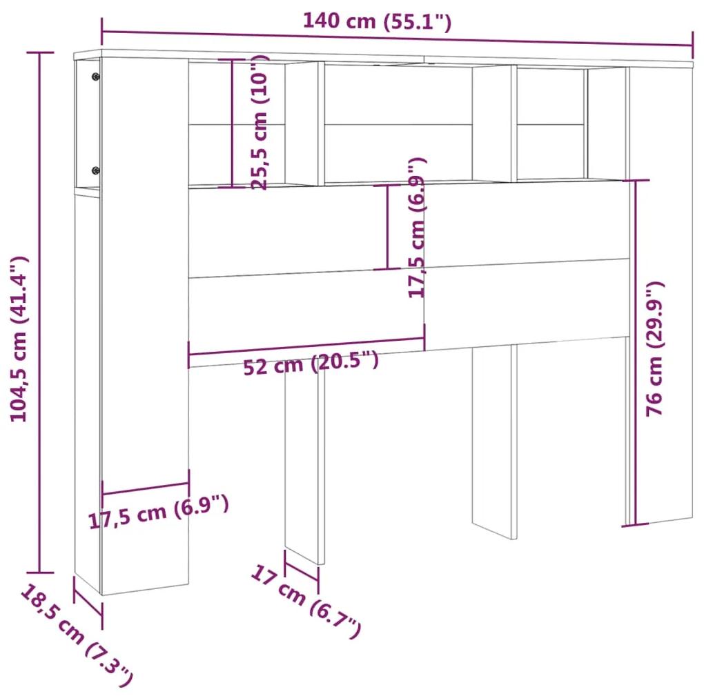 Dulap tablie, gri beton, 140x18,5x104,5 cm Gri beton, 1