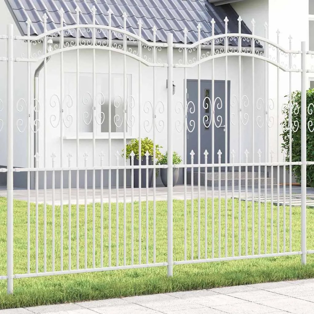 vidaXL Gard de Grădină Alb 240 x 228 cm Oțel vopsit în pulbere