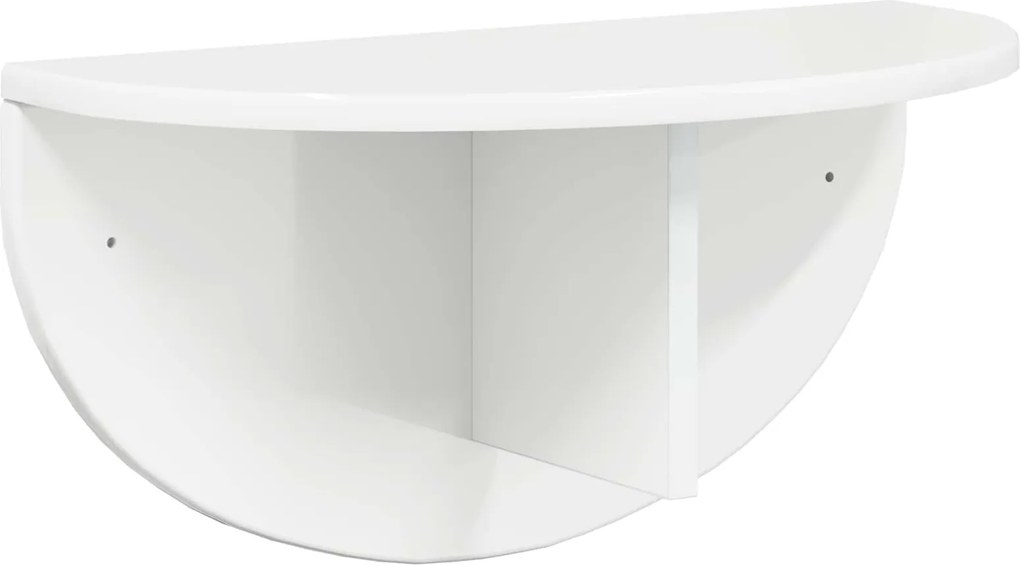 vidaXL Raft de perete Alb lucios 48 x 24 x 24 cm Lemn compozit