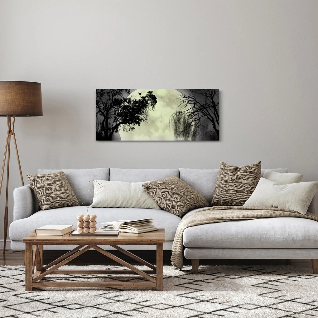 Tablou - Lună plină deasupra apei (120x50 cm)