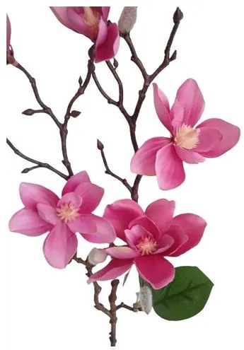 Ramură artificială Magnolie roz închis, 64 cm