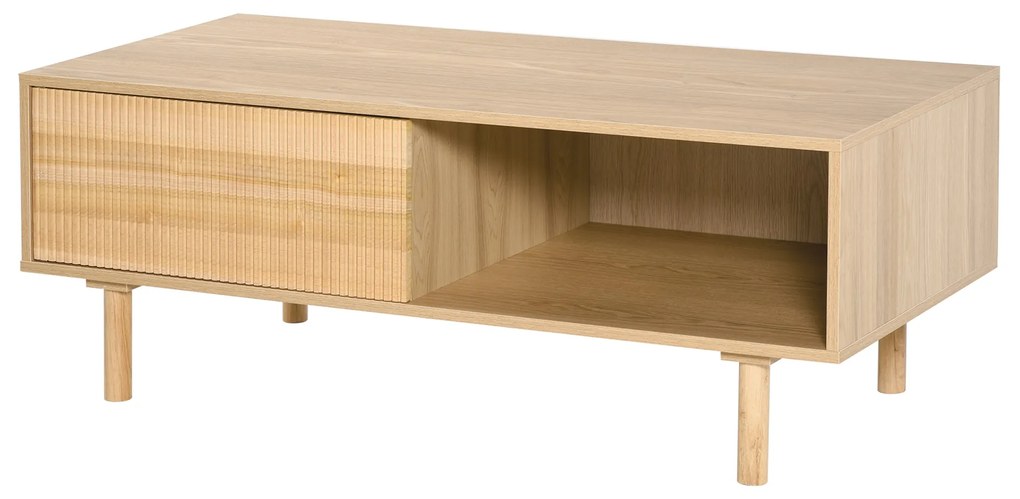HOMCOM Masa de sufragerie pentru cafea, Stil nordic, cu Usa si Compartiment deschis, Culoare Lemn, 110x50x41.5cm