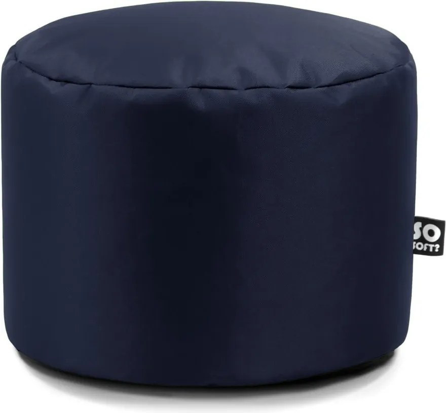 Fotoliu puf pentru copii albastru închis cu tapițerie din imitație de piele Dot M – So Soft?