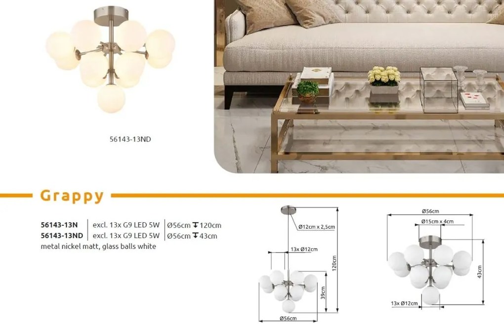 Lustra suspendata design modern GRAPPY 13L