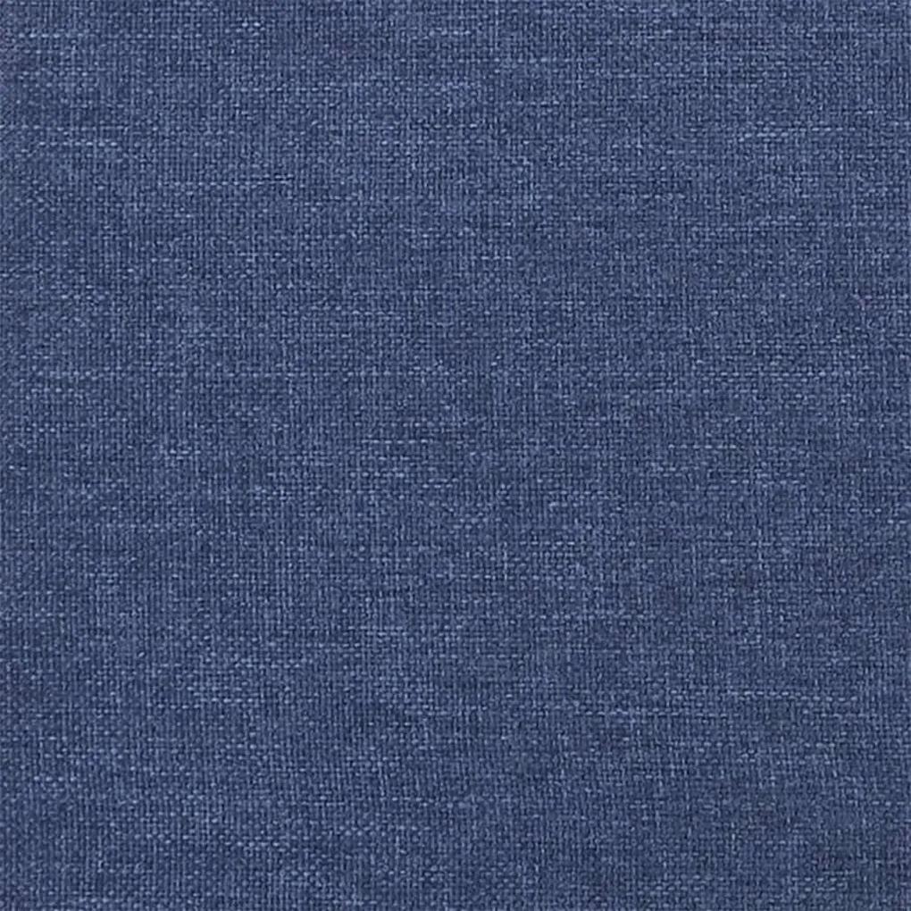 Pat box spring cu saltea, albastru, 100x200 cm, textil Albastru, 25 cm, 100 x 200 cm
