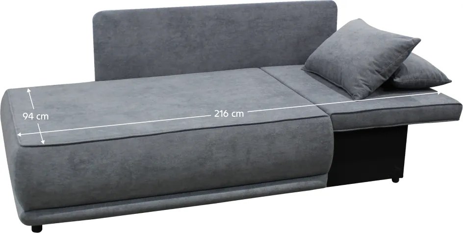Canapea extensibilă, culoare gri, LIAMI
