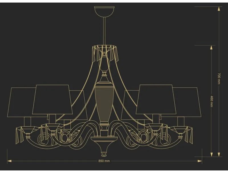 Candelabru 6 brate design clasic cristal Asfour Monza
