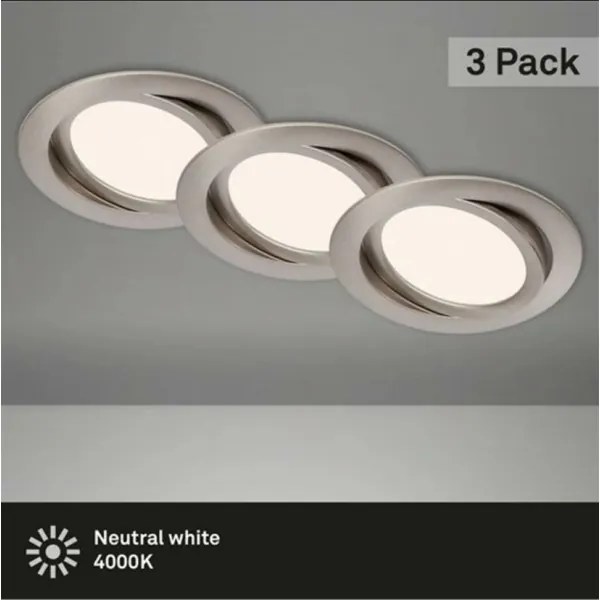 SET 3x corp de iluminat LED pentru baie Briloner 7116-432 FLAT IN LED/9W/230V IP23