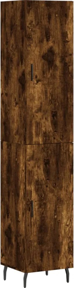 vidaXL Dulap înalt, stejar fumuriu, 34,5x34x180 cm, lemn prelucrat