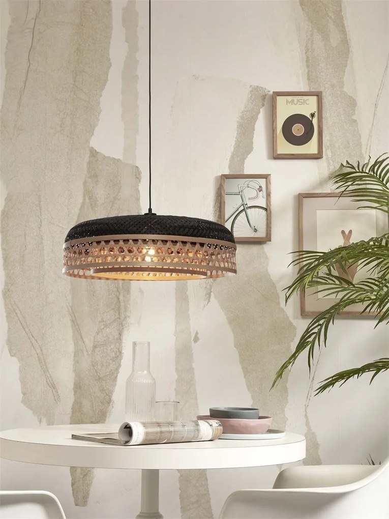 Lustra/Pendul eco din bambus Ubud double shade, bl/nat