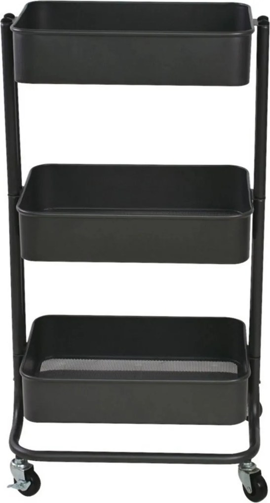 Carucior servire MIKE, negru, metal, 43x35x79 cm