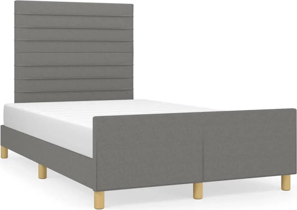 vidaXL Cadru de pat fără saltea, gri închis, 120x200 cm, textil