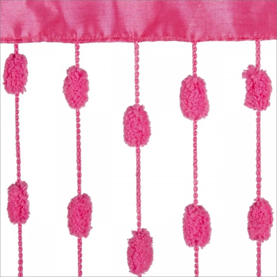 Perdea tip snur Little Balls, Bizzotto, 140x280 cm, fucsia
