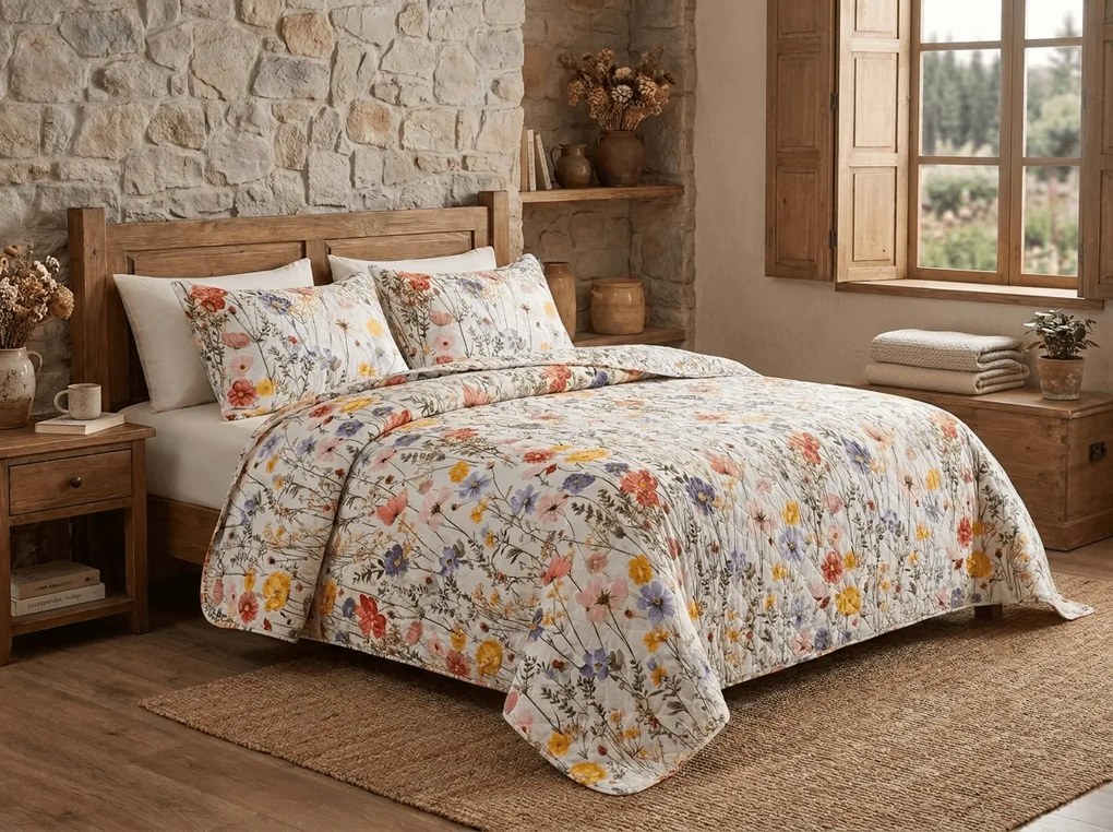 Cuvertura de pat WILDFLOWERS, colorata Dimensiune: 220 x 240 cm