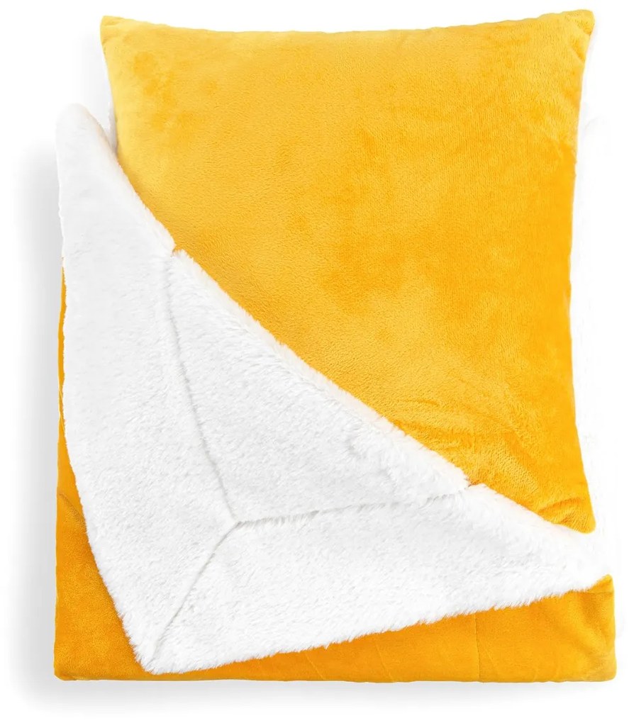Set perna si patura Warm Hug 200x200 cm auriu